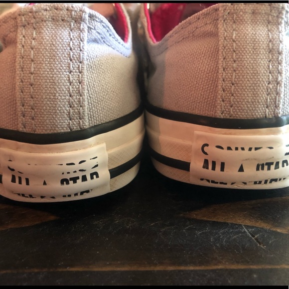 Converse Chuck Taylor Double Tongue Grey/Pink Pop/Wht Girl's Sneakers-Size 1 - Picture 5 of 5